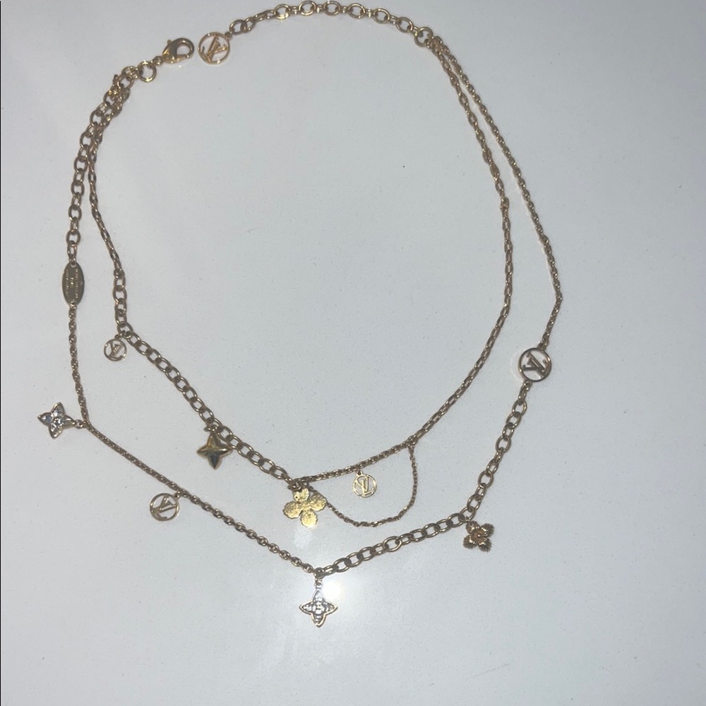 Gold Louis Vuitton  Necklace with Charms